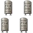 Accway Aluminum Housing FS-4 Fluorescent Bulb Starter 13-40Watts, Preheat Fluorescent Bulbs Starter with Condenser 13W, 30W,32W,40W 4Pack