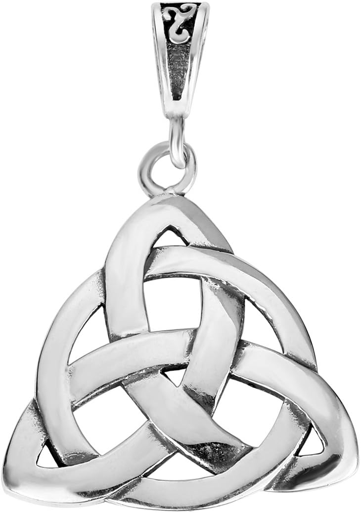 CloseoutWarehouse Sterling Silver Wiccan Triquetra Pendant (Size Options)