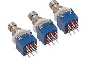 3PCS 3PDT PCB Button Switch for Guitar Foot Switch Replacement, 9 Pin True Bypass Foot Switch with Non Buffering Bypass, Effe
