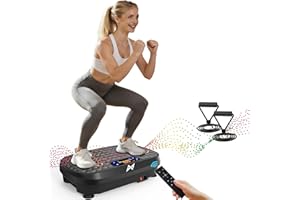 AXV Vibration Plate Fitness Platform Exercise Machine Vibrating Shaking Full Body Shaker Workout Vibrate Stand Shake Board Sport Gym for Weight Loss Fat Burner for Women Men
