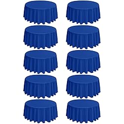 REWOMC 10 Pack Round Tablecloths - 90 Inch, Royal