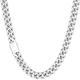 Saintda Cuban Link Chain for Men Stainless Steel Chain Necklaces Silver Chain 6/8/MM Chunky Miami Cuban Link Chain Sturdy & Not Easy to Fade 16 18 20 22 24 Inch