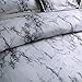 NTBED Marble Duvet Cover Sets Full Modern White Gray Quilt Cover with 2 Matching Pillow Shams Grey Microfiber Printed Bedding Set