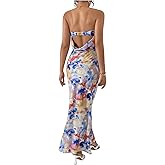 Floerns Women's Floral Cut Out Backless Strapless Tube Dress Summer Vacation Maxi Dresses