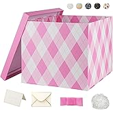 YINUOYOUJIA Large Gift Box 12x12x10Inches,Pink Gift Boxes with Lids for Presents,Cute Box,Birthday Gift Box,Gift Packaging for Valentine's Day,Mother's Day,Christmas,Anniversaries.