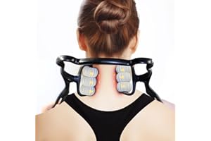 SHINEMORE Cervical Spine Neck Massager Roller:6 Balls Massage Point Roller Deep Preesure Relief Handheld Neckbud Massager for Neck Back Shoulder Waist Legs Black