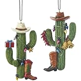 Kurt Adler C7658 4" Western Cactus W/Boot+Hat Ornament 2/A