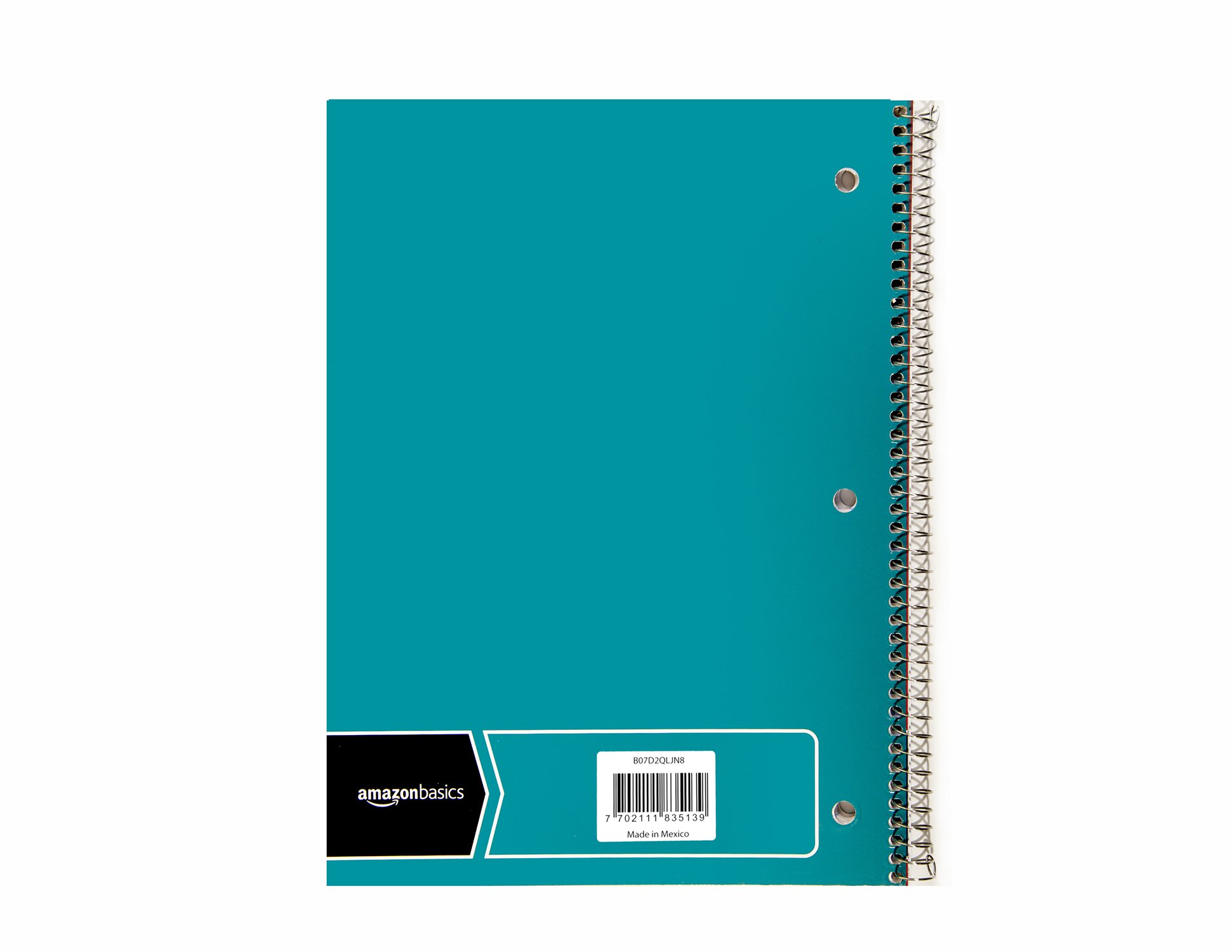 Amazon Basics Wide Ruled Wirebound Spiral Notebook, 70Sheet, 5 Pack