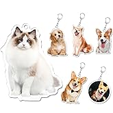 Youdian Custom Acrylic Keychain - Personalized Pet Photo Keychain for Cat, Dog & Puppy