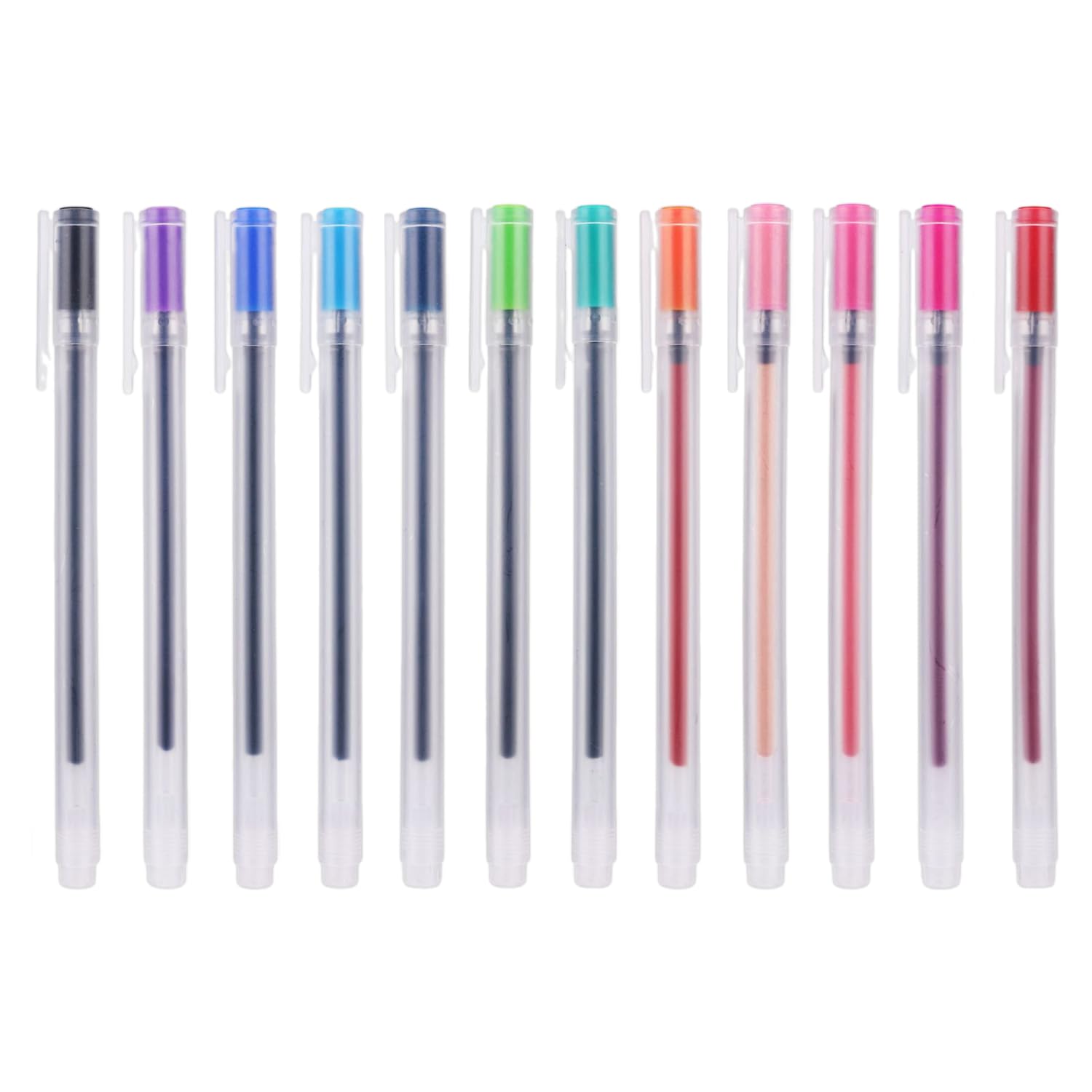 OAAO 12-Color Gel Pen Set, Colored Gel Pen, 0.5mm Fine Tip Ballpoint Pen, Unprintable Gel Pen, Frosted Transparent Gel Pen, Suitable for Writing, Painting, and Office Work.
