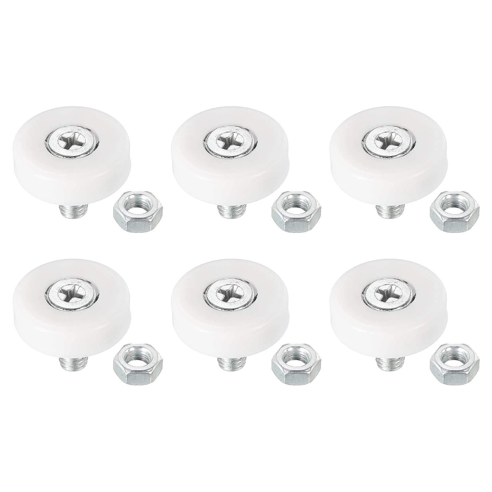 PATIKIL 22mm Drawer Rollers, 6 Pack Plastic Drawer Pulley Replacement Wheels Bearing Small Pulley with Nuts
