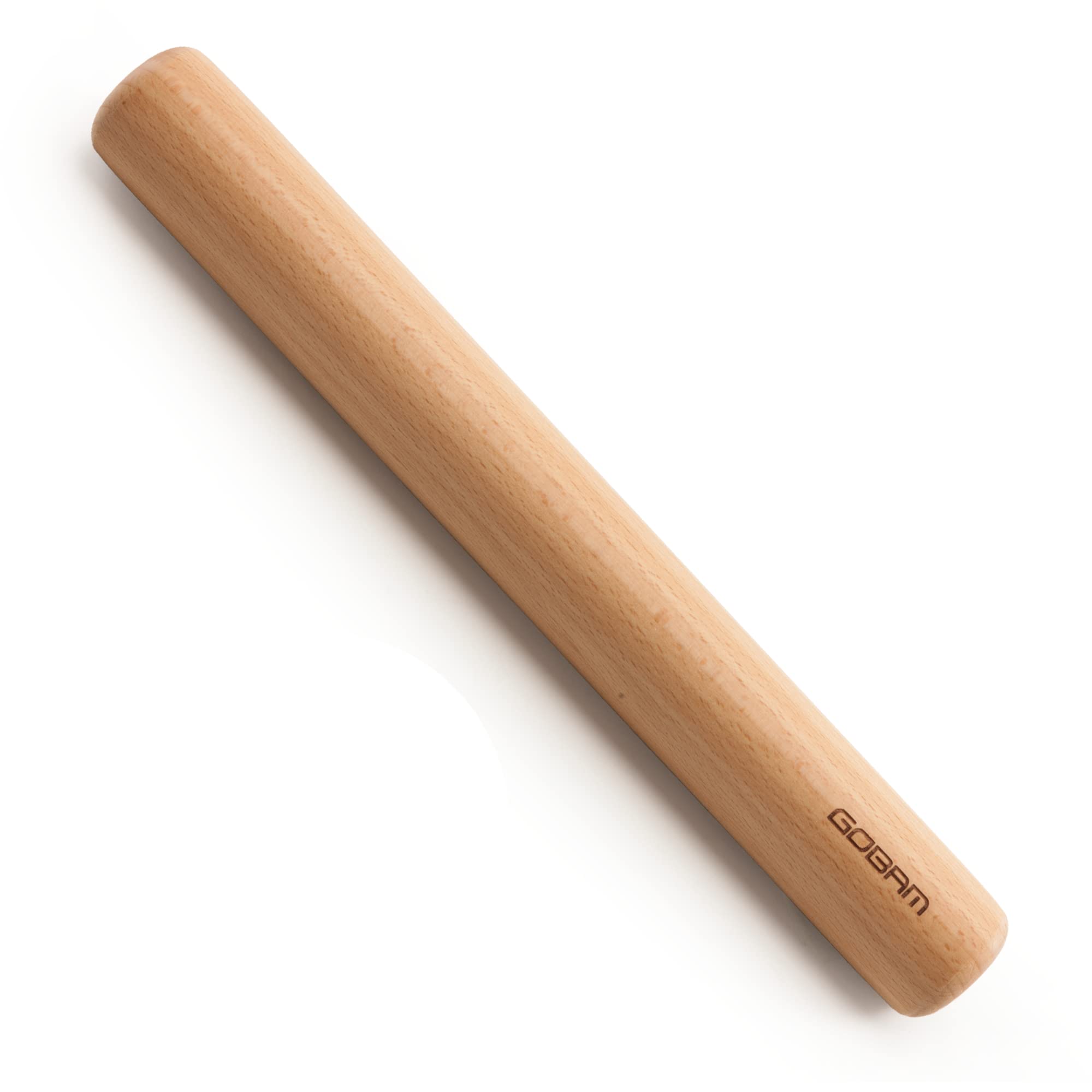 Photo 1 of GOBAM Wood Rolling Pin, Medium - Dough Roller for Pasta, Cookies, Pie, Pizza, Chapati, Fondant, Rolling Pins for Baking, Bread Making Tools and Supplies - 13 x 1.38 Inches
