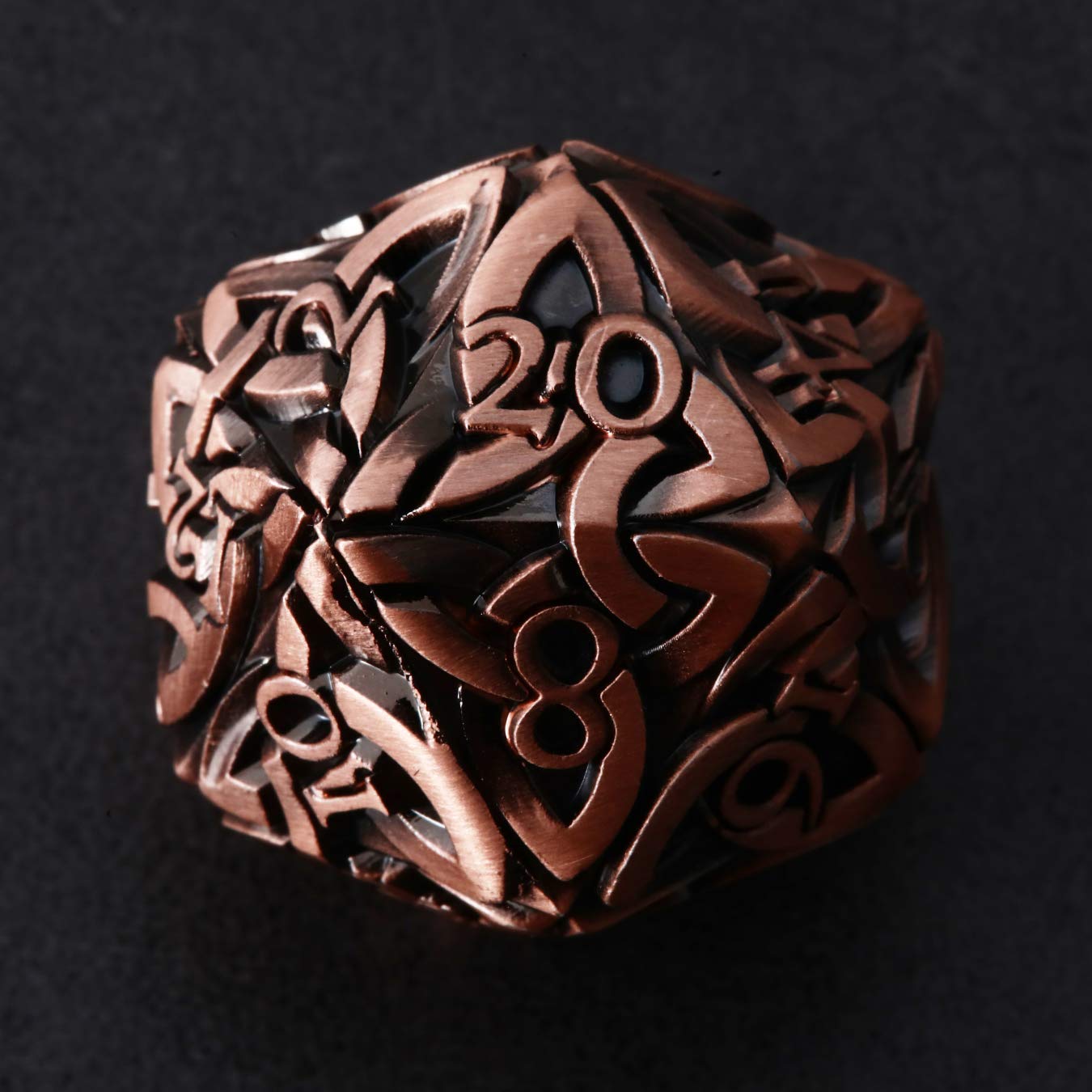 Endless Disgrace Dice (Bronze) D20 Dice Celtic Knots Solid Metal Extra Large Extra Heavy for DnD Dungeons and Dragon Call of Cthulhu Pathfinder Tabletop RPG Polyhedral Dice Artificer Dice Mage Dice