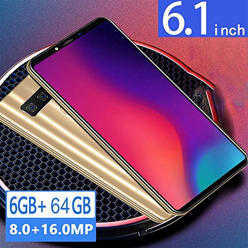 6.1" Unlocked Smartphone with HD Full Screen, Android 9.1 System, Face Recognition, 4+64G, Octa-Core Dual Card Dual Standby,Dual Camera(US) - Thumbnail 2