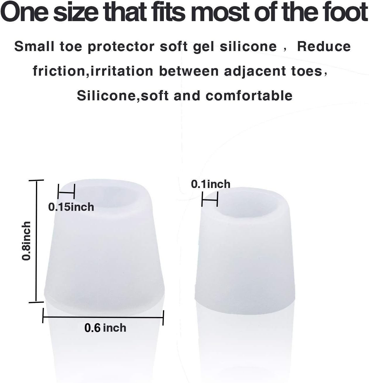 Povihome Gel Toe Protector, Toe Sleeves for Blister, Sore Corns, Prevent Friction from Shoes (3 Pairs Thin + 2 Pairs Thick): Health & Personal Care