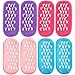 Bememo 4 Pairs Moisturizing Gel Socks Soft Spa Gel Socks for Repairing and Softening Dry Cracked Feet Skins (Pink, Rose Red, Blue and Purple)