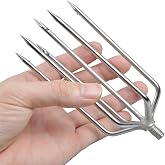 Cyfie 5/7 Prong Fishing Harpoon, Stainless Steel Gig Gaff Hook with 8mm Screw, Harpoon Hook for Hunting Fish Flounder Frog Gig in Pond River Lake, Capable for Fishing Gaff Gig Pole