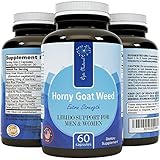 Horny Goat Weed 1000mg Extract For Men and Women - Maca Root L arginine Tongkat Ali Powder Supplement - Increase Testosterone + Stamina - Opti Natural 60 Capsules