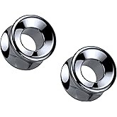 Pierced Owl Hematite Stone Light Weight Double Flared Tunnel Plugs, Sold as a Pair