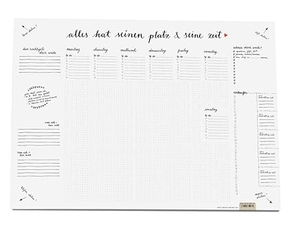 Für umweltbewusste Listenfreaks! Große XXL A2 Schreibtischunterlage | Papier zum Abreißen | 42x59 cm, 25 Blatt Schreibunterla