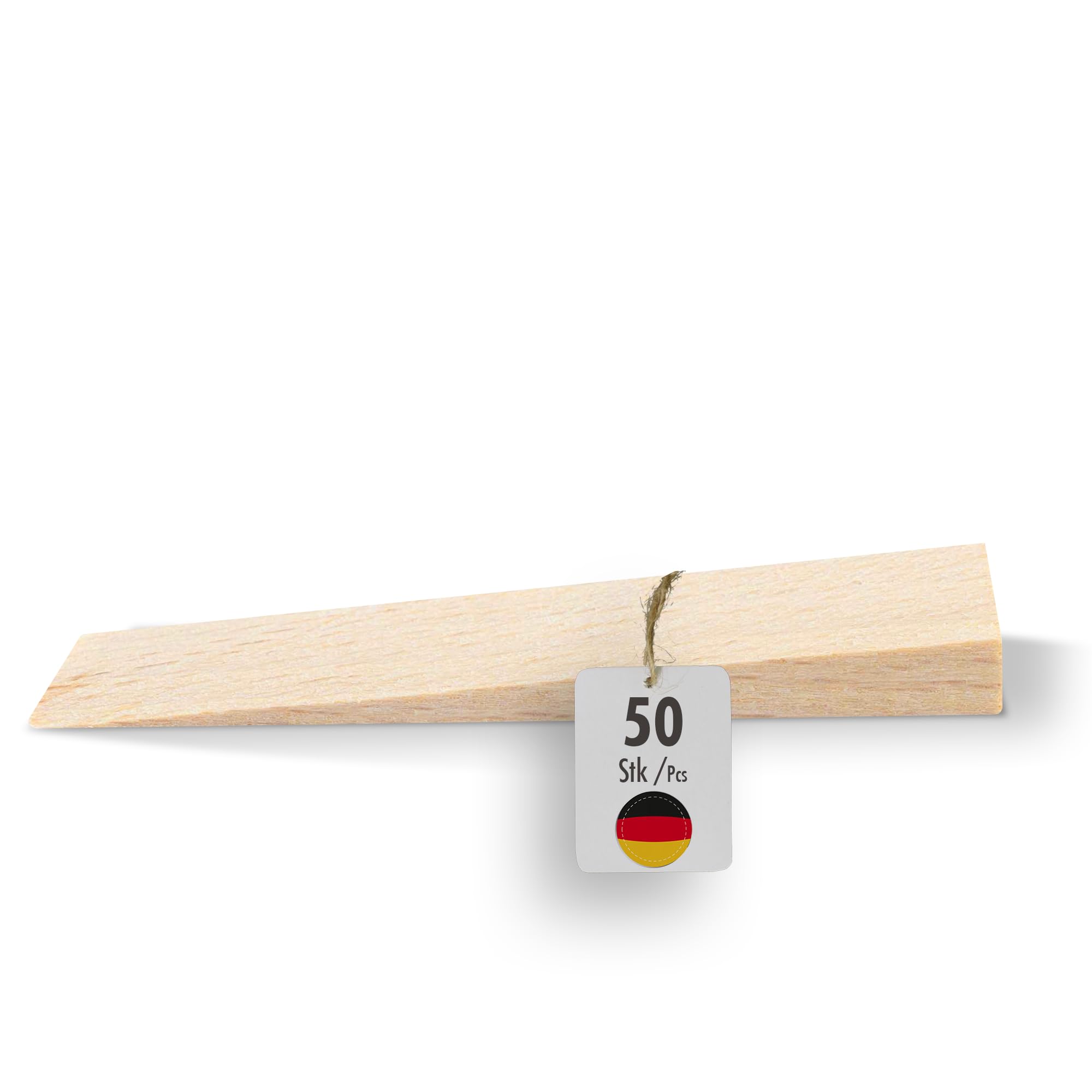 haggiy Hardwood Wedge - Wooden Wedge Set - Natural Beech Wedges - Door Stopper - Ideal for Furniture, Assembly, DIY - (LxWxH) 65x20x6 mm - 50 pcs. — image 1