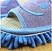 Moolecole Microfiber House Floor Cleaning Mop Slippers Detachable Mopping Shoes Cleaning Tool Fits Mens Size 7-8.5 Blue