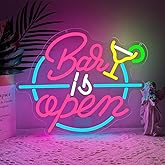 Bar Open Neon Sign, Open LED Neon Light Sign for Bar Wall Decor Dimmable Open Business Light Up Sign for Bar Pub Night Club Home Man Cave Party Decoration Gift USB Powered(14.2"*13.9")
