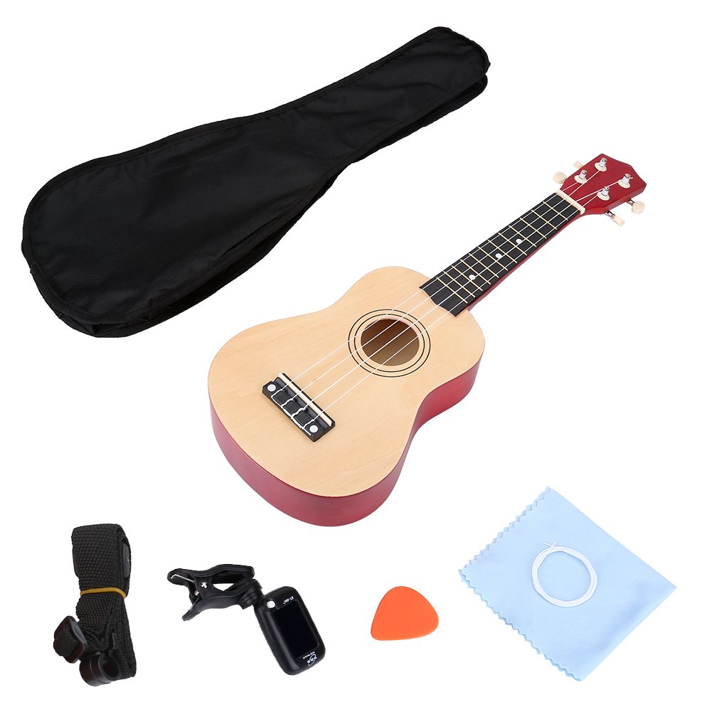 Toy Ukulele, 21'' Soprano Ukulele Learning Kit with Tuner, Strap, Picks