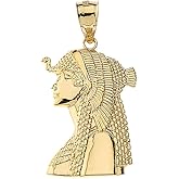 Claddagh Gold - Textured 10k Ancient Egyptian Queen Cleopatra Pendant Yellow Gold