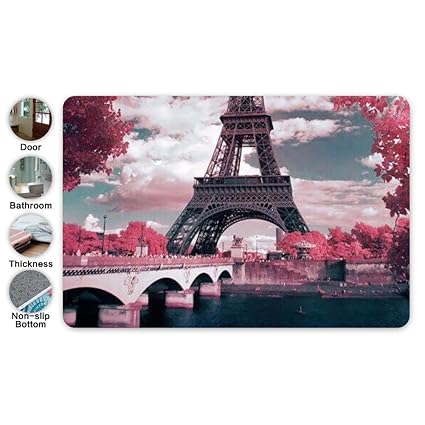 Amazon Com Eiffel Tower Square Doormat Anti Skid Entrance Door