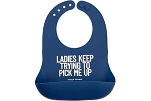 Bella Tunno Baby Bib for Eating, Waterproof Silicone Bib with Large Food Catcher, Adjustable Fit for Babies 4-12 months & Toddlers 1-3 Years, Boys & Girls, Pick Me Up