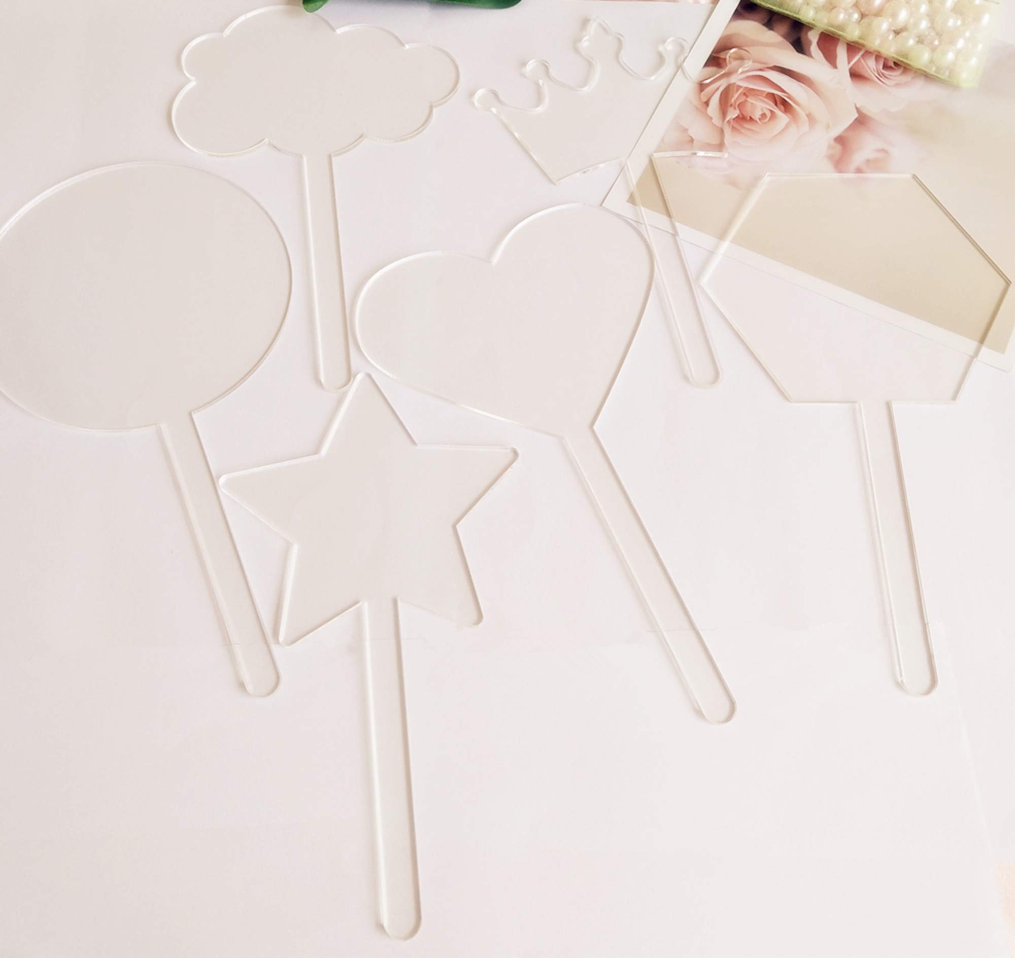 Buy Clear Acrylic Cake Toppers, Acrylic Cake Topper Blanks, DIY Cake