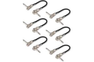 Dunlop MXR 6 Inch Right Angle Pancake Guitar Patch Cables for Effects Pedals, 6 Pack