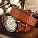 Ailisha Lady Women Korea Style Orange Long Bracelet Leather Strap Wrist Quartz Watch WAA390