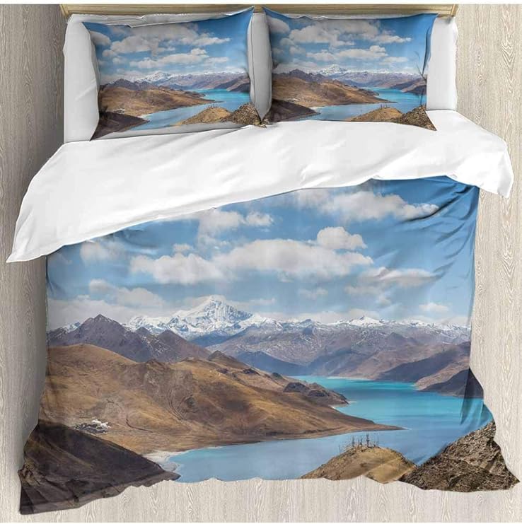 prunushome - Juego de Funda de edredón de 3 Piezas, diseño de montañas