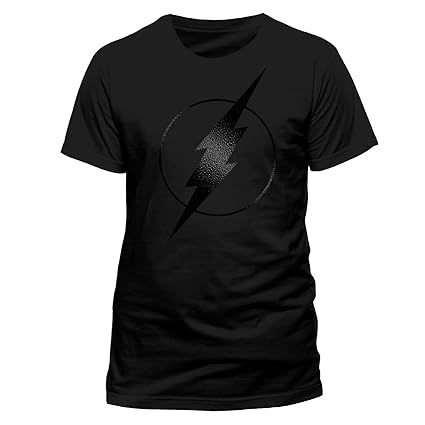 The Flash Herren T-Shirt Black on Black Logo Offizielles Lizenzprodukt