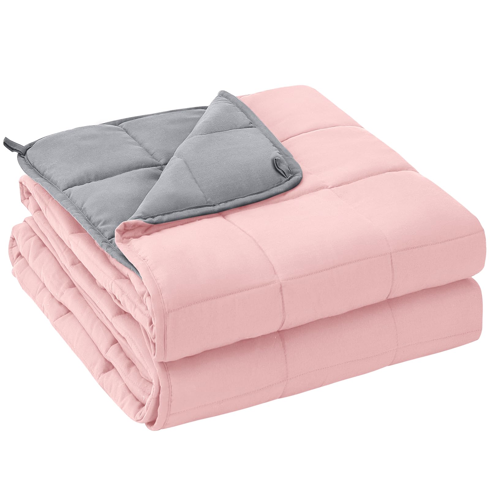 Photo 1 of yescool Weighted Blanket for Adults (12 lbs, 60" x 80", Pink Grey) Cooling Heavy Blanket for Sleeping Perfect for 110-130 lbs, Queen Size Breathable Blanket with Premium Glass Bead, Machine Washable