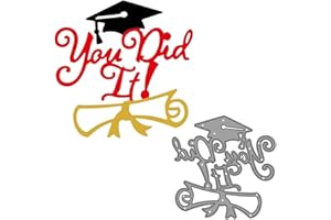 FAWENUCY Scrapbooking Die-Cuts, Layer Frame Net Set Metal Cutting Dies for Card Making, Paper Craft Punch Template, Background Embossing Stencils, DIY Album Décor (Graduation You did it-9.8x9.8cm)