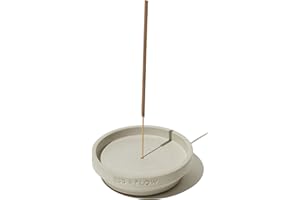 EBB & FLOW Concrete Incense Holder, Stone, for Incense Sticks and Cones, Cork Bottom, Catches Ash for Easy Clean Up