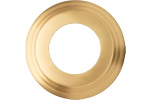 The Can Converter Ceiling Medallion for Recessed Can Light – Home Improvement Decorative Steel Beveled Goof Ring & Cover Plate for 5" & 6" Cans, Small Ceiling Medallion for Chandeliers, Brushed Brass