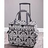 The Lakeside Collection Rolling Sewing Machine Tote - Damask