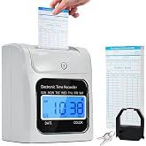 TooCust Employee Time Clocks for Small Business, Auto-Align Time Clock Punch Machine with 50-Piece Time Cards, Two Security Keys, and One Ink Ribbon Cartridge