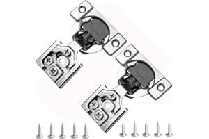 Redunest 1/2 Inch Overlay Soft Close Cabinet Hinges, 2 Pack Slow Soft Close Hinges for Kitchen Cabinets Satin Nickel Hidden Self Closing Kitchen Cabinet Hinges