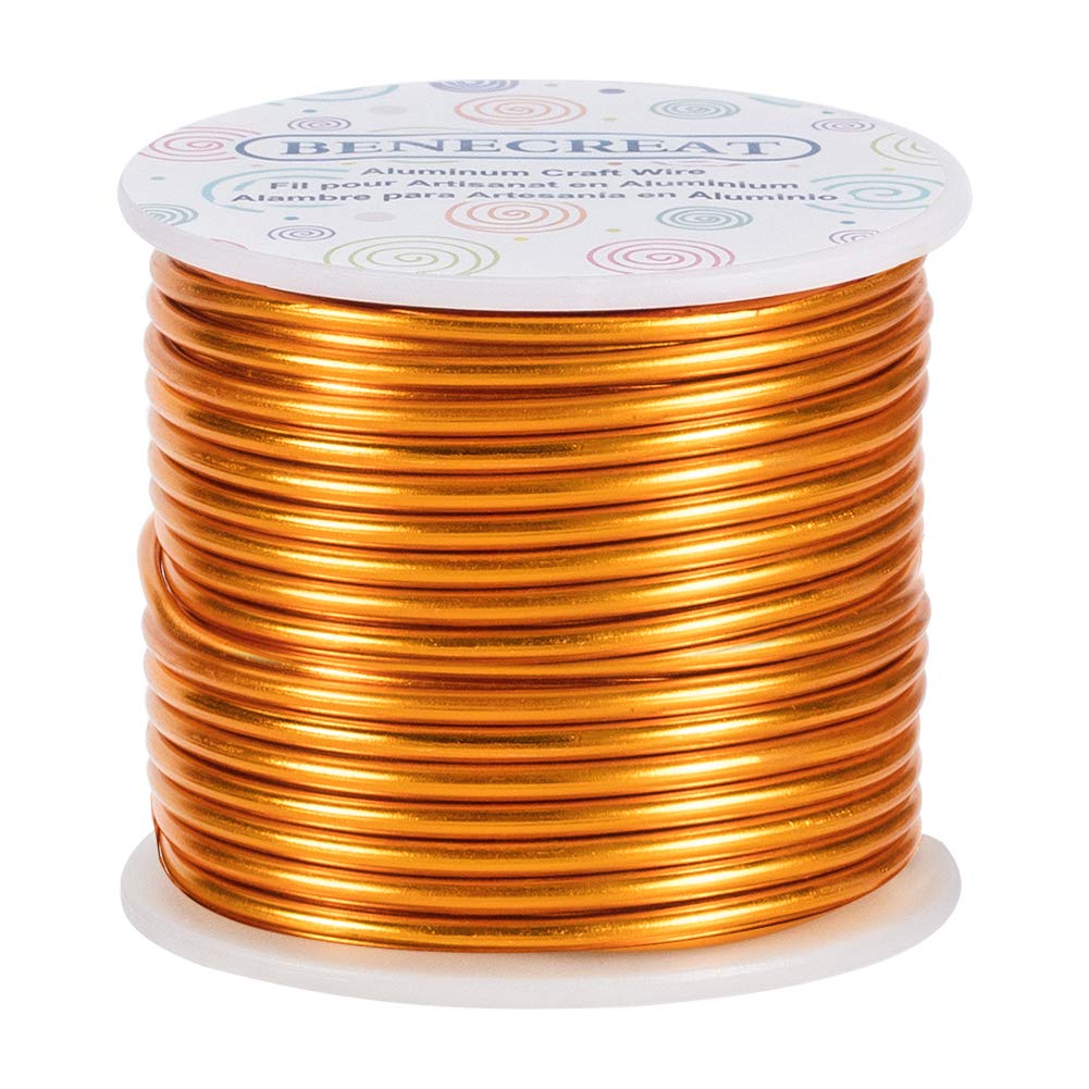 BENECREAT 9 Gauge/3mm Gold Jewelry Craft Wire 17m Tarnish Resistant Bendable Aluminum Sculpting Metal Wire for Jewelry Craft Beading Work