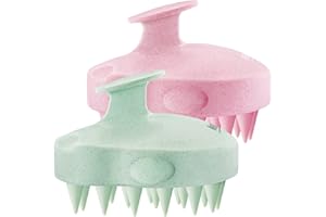 HEETA Scalp Massager 2 Pack for Hair Growth, Soft Silicone Bristles, Scalp Scrubber for Hair Care Relax Scalp, Shampoo Brush 