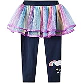 LX7 Toddler Girls Baby Footless Leggings with Ruffle Tutu Skirt Pants Culotte Girls Bottoms Dress