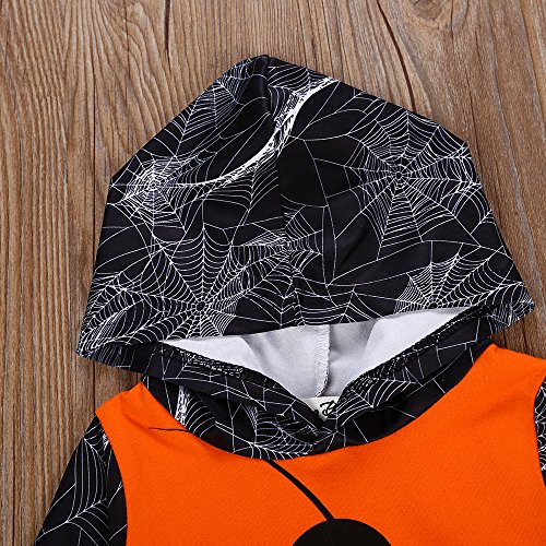 image for XiaoReddou Toddler Baby Boy Spider Net Hoodie Top+Long Pant Clothes Se