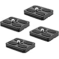 4PC Quick Release Plate for Arca Swiss with 1/4''-20 Camera Screw Tripod Mount Plate Fits Standard for DSLR Camera Tripod Ball Head (PU50)