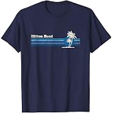 Hilton Head SC T-Shirt Vintage 80s Palm Trees Sunset Tee T-Shirt