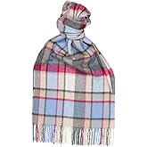 Glen Isla 100% Cashmere Scarf 70.8X11.8IN Classic Plaid Brushed Grey - Made In Scotland